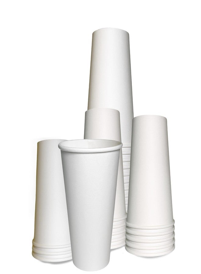 EcoQuality Extra Large 20oz White Paper Coffee Cups - (150 Count) Disposable Paper Coffee Cups - Hot Drink, Tea, Coffee, Cappuccino, Hot Chocolate, Chai, Chai Latte, Office, Travel, Recyclable - Image 1